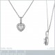 Pendentif Coeur en Argent 925 rhodié et Oxydes Zirconium