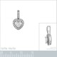 Pendentif Coeur en Argent 925 rhodié et Oxydes Zirconium