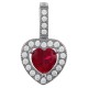 Pendentif Coeur en Argent 925 rhodié et Oxydes Zirconium