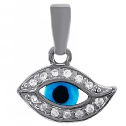 Pendentif Oeil en Argent 925 rhodié et Oxydes Zirconium