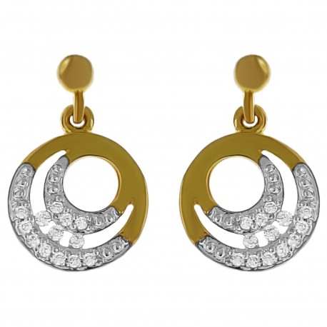 Boucles d'oreilles Plaqué Or 18 carats et Oxydes Zirconium