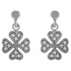 Boucles d'oreilles Trèfle en Argent 925 rhodié et Oxydes Zirconium