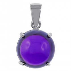 Pendentif en Argent 925 rhodié et Pierre violette