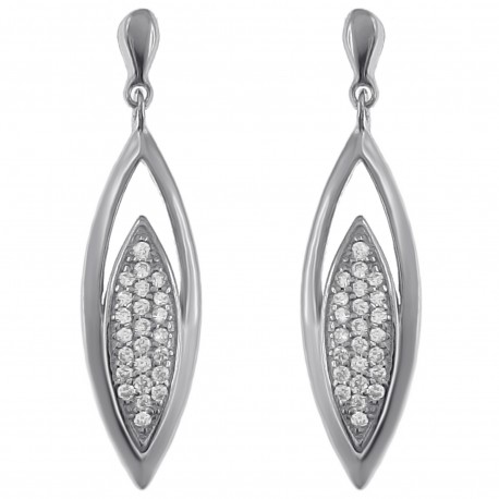 Boucles d'oreilles en Argent 925 rhodié et Oxydes Zirconium