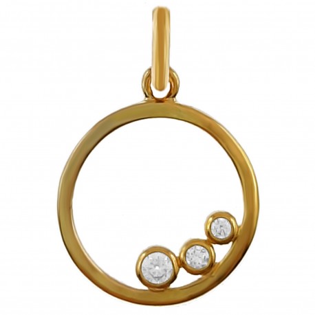 Pendentif Plaqué or 18 carats et Oxydes de Zirconium