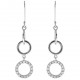 Boucles d'oreilles 3 anneaux en Argent 925 rhodié et Oxydes Zirconium