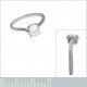 Bague solitaire en Argent 925 rhodié et Oxyde Zirconium