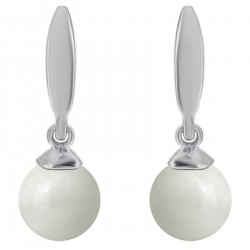 Boucles d'oreilles en Argent 925 rhodié et Perle d'imitation