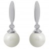 Boucles d'oreilles en Argent 925 rhodié et Perle d'imitation