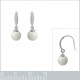 Boucles d'oreilles en Argent 925 rhodié et Perle d'imitation