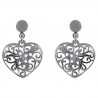 Boucles d'oreilles Coeur ajouré en Argent 925
