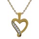 Pendentif Coeur Plaqué or 18 carats et Oxydes de Zirconium