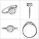 Bague en Argent 925 rhodié et Oxyde Zirconium