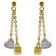 Boucles d'oreilles Coeur Plaqué Or 18 carats et Oxydes Zirconium