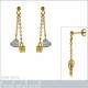 Boucles d'oreilles Coeur Plaqué Or 18 carats et Oxydes Zirconium