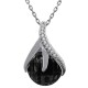 Pendentif en Argent 925 rhodié et Oxydes Zirconium noir