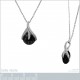 Pendentif en Argent 925 rhodié et Oxydes Zirconium noir