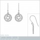 Boucles d'oreilles Coeurs en Argent 925 rhodié et Oxydes Zirconium