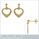 Boucles d'oreilles Coeur Plaqué Or 18 carats et Oxydes Zirconium