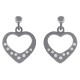 Boucles d'oreilles Coeur en Argent 925 rhodié et Oxydes Zirconium