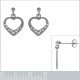 Boucles d'oreilles Coeur en Argent 925 rhodié et Oxydes Zirconium