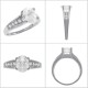 Bague en Argent 925 rhodié et Oxydes Zirconium