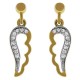 Boucles d'oreilles Ailes d'ange Plaqué Or 18 carats et Oxydes Zirconium