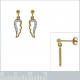 Boucles d'oreilles Ailes d'ange Plaqué Or 18 carats et Oxydes Zirconium