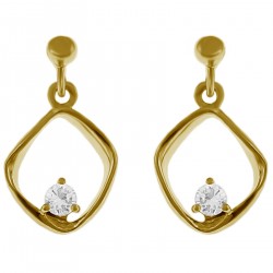 Boucles d'oreilles Plaqué Or 18 carats et Oxyde Zirconium