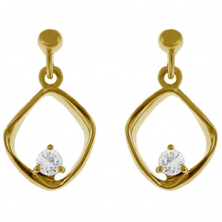 Boucles d'oreilles Plaqué Or 18 carats et Oxyde Zirconium