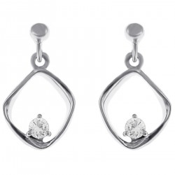 Boucles d'oreilles en Argent 925 rhodié et Oxyde Zirconium