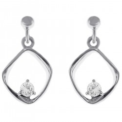 Boucles d'oreilles en Argent 925 rhodié et Oxyde Zirconium