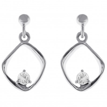 Boucles d'oreilles en Argent 925 rhodié et Oxyde Zirconium