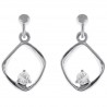 Boucles d'oreilles en Argent 925 rhodié et Oxyde Zirconium