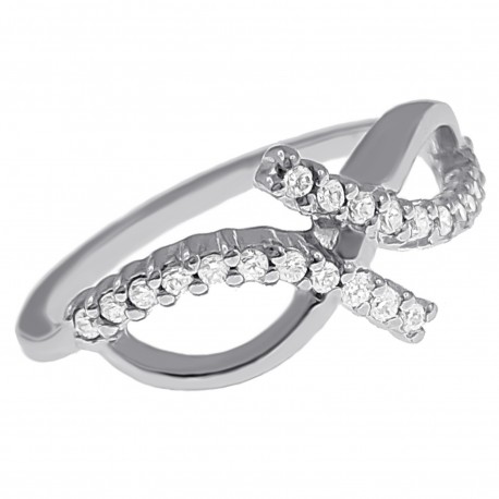 Bague en Argent 925 rhodié et Oxydes Zirconium