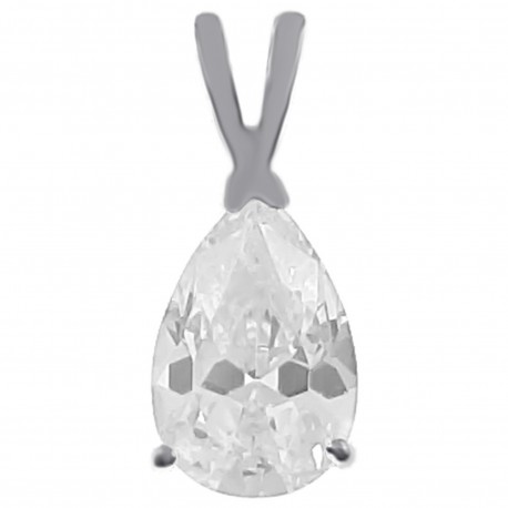 Pendentif en Argent 925 rhodié et Oxyde Zirconium