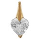 Pendentif Coeur Plaqué or 18 carats et Oxyde de Zirconium