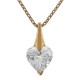 Pendentif Coeur Plaqué or 18 carats et Oxyde de Zirconium