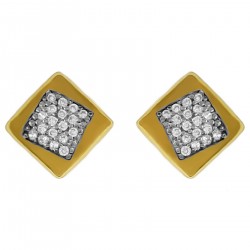 Boucles d'oreilles Plaqué Or 18 carats et Oxydes Zirconium
