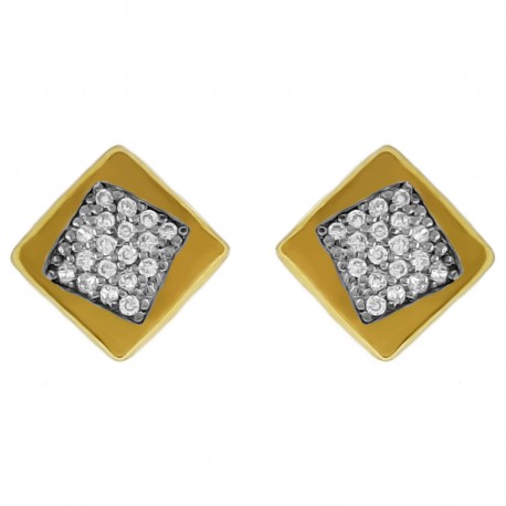 Boucles d'oreilles Plaqué Or 18 carats et Oxydes Zirconium