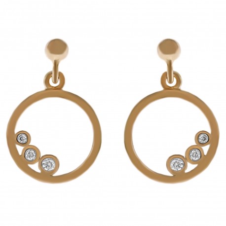 Boucles d'oreilles Plaqué Or 18 carats et Oxydes Zirconium
