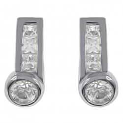 Boucles d'oreilles en Argent 925 rhodié et Oxydes Zirconium