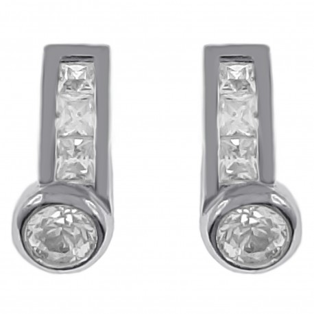 Boucles d'oreilles en Argent 925 rhodié et Oxydes Zirconium