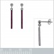 Boucles d'oreilles en Argent 925 rhodié et Oxydes Zirconium rouges