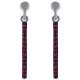 Boucles d'oreilles en Argent 925 rhodié et Oxydes Zirconium rouges