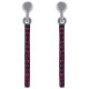 Boucles d'oreilles en Argent 925 rhodié et Oxydes Zirconium rouges