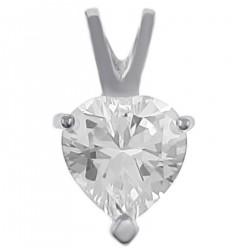 Pendentif Coeur en Argent 925 rhodié et Oxyde Zirconium