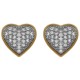 Boucles d'oreilles Coeur Plaqué Or 18 carats et Oxydes Zirconium
