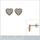 Boucles d'oreilles Coeur Plaqué Or 18 carats et Oxydes Zirconium