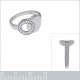 Bague en Argent 925 rhodié et Oxydes Zirconium